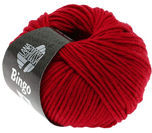 LANA GROSSA Bingo | Extrafeine Merinowolle waschmaschinenfest und filzfrei | Handstrickgarn aus 100% Schurwolle (Merino extrafein) | 50g Wolle zum Stricken & Häkeln | 80m Garn FB 44