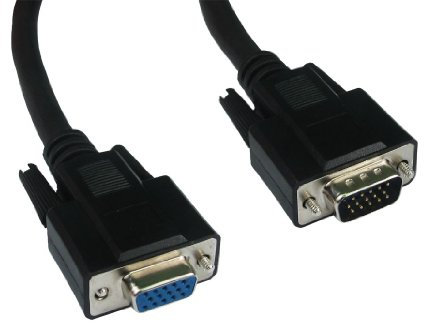 kenable SVGA Monitor Extension Cable HD15 15 pin Lead Male to Female 5m BLACK [5 metres]