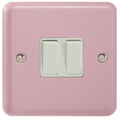 Varilight 2-Gang 10A 1- or 2-Way Rocker Switch Rose Pink