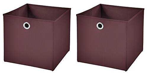 2 Stück Faltbox Braun 28 x 28 x 28 cm Aufbewahrungsbox faltbar