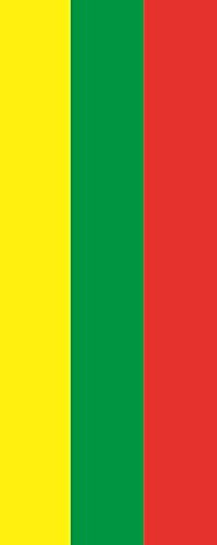 U24 Fahne Flagge Litauen im Hochformat Premiumqualität 120 x 300 cm