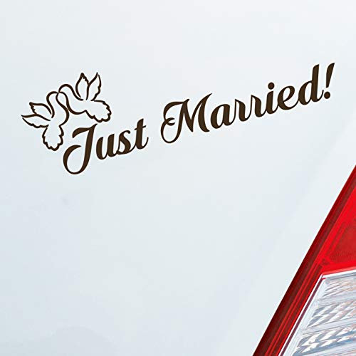 Hellweg Druckerei Just Married! Tauben Vögel Liebe Hochzeit Heiraten Auto Aufkleber Sticker Heckscheibenaufkleber