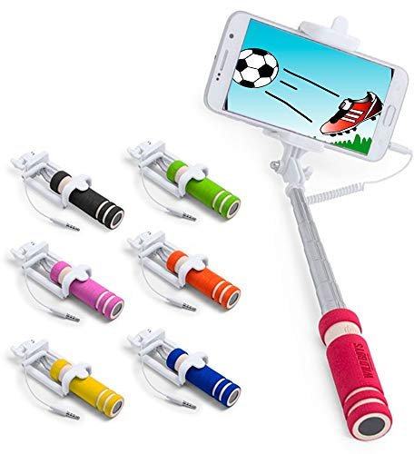 Lote de 20 Monopod Palos de Selfie de Acero Inoxidable, con conexión Jack 3,5 mm. 7 Posiciones.Presentados en Caja de Regalo. Palos Selfie Baratos para Detalles de Bodas, Regalos Cumpleaños, Empresa
