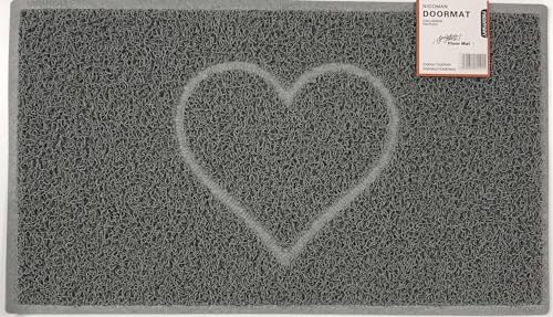 Nicoman Outdoor Door Mat Wet Area Shower Room Swimming Pool Side Boat Floor Drainage Hollow Doormat (29.5x17.3inches/75x44cm)【HEART, Grey】