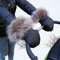 Baby-Joy Muff mit Kunstfell Flauschiger Handwärmer Handschutz Kinderwagenhandschuh Schlittenhandschuh Farbe: 02 Graphit Grau