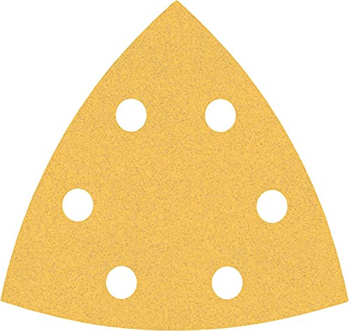 Bosch 5x EXPERT C470 Schleifblatt (für Farbe auf Holz, Hartholz, Ø 93x93 mm, Körnung 120, Professional Zubehör Deltaschleifer)