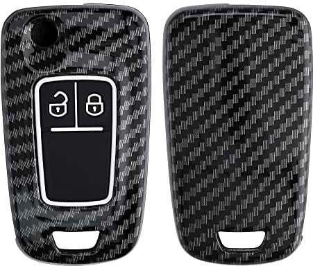 kwmobile Autoschlüssel Hülle kompatibel mit Opel Chevrolet 2-Tasten Klapp Autoschlüssel - Hardcover Schutzhülle Schlüsselhülle Cover in Schwarz
