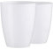 Tymar Orchideentopf Übertopf, 2er-Pack, transparent, Blumentopf, Blumenkübel für Orchidee, Pflanzentopf aus Kunststoff, Moderne, schlanke, Runde Form, AGASTO001 (Weiß, ø 14 cm)
