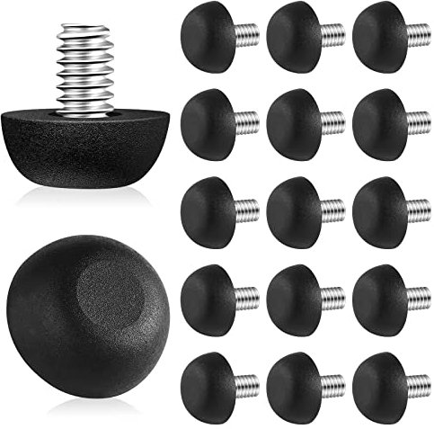 Dunzy 20 Pcs Adjustable Furniture Leg Levelers Feet Thread Screw Black Leveling Galvanized Iron Threaded Patio Furniture Replacement Parts Glide Outdoor Levelers for Chair and Table