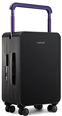 TUPLUS Valigia Bagaglio a Guscio Rigido in ABS con 4 Ruote Girevoli Custodia da Viaggio per il Check-in con Lucchetto TSA, Serie Balance(Nero,55.5×36.6×21cm,33L)