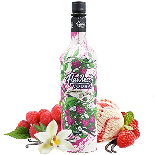 Raspberry Ripple Flawless Vodka 70cl 37.5% ABV Small Batch Craft Flavoured Vodka | Triple Distilled With Natural Tasting Fruit Flavours | Vegan Friendly Vodka | Sustainable Bottle Packaging