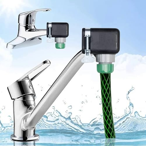 sizi Universal Mixer Tap Hose Connector, Kitchen Connectors Taps, Pipe Attachment And Garden Watering Adaptor Tool Pipe Joiner, Kitchen/Bathroom Quick Fitting Indoor Outdoor Kit, Black, 16x13.3x7 cm