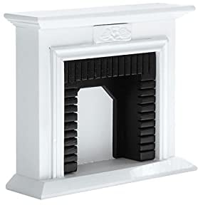WANGCL Casa de muñecas Chimenea Blanca Mini Chimenea 1/12 Casa de Muñecas Accesorios de Madera Muebles de Casa de Muñecas