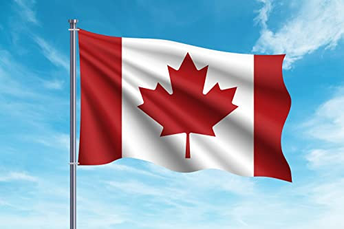 Oedim Bandiera del Canada | 150 x 85 cm | Rinforzata e con impunture | Bandiera con 2 occhielli metallici e resistente all'acqua