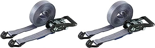 STROXX® 6X Zurrgurt 6 Meter |belastbar 3000Kg pro Gurt| Breite 35mm | mit Spitzhaken für Schwerlast | mit Ratsche | Spanngurt | Transportgurt | EN12195-2