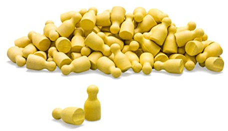Wissner aktiv lernen – Satz aus 100 Spielfiguren/Halmakegeln in gelb 24 x 12 mm - RE-Wood