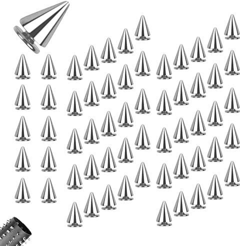 100 Stück Punk Nieten Ziernieten Metall Killernieten Kleidung Schraubennieten Spitz für DIY Armbänder Lederhandwerk Taschen Schuhe, Silber