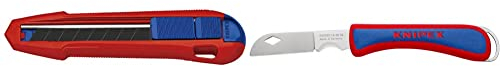 KNIPEX 90 10 165 BK CutiX® Universalmesser 165 mm & Elektriker-Klappmesser (120 mm) 16 20 50 SB