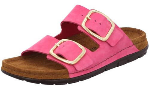 Rohde Damen, Frauen, Klassische Sandalen, Sandalen,Pantoletten,Sommerschuhe,Hausschuhe,Leder-fußbett,PINK,41 EU / 7.5 UK