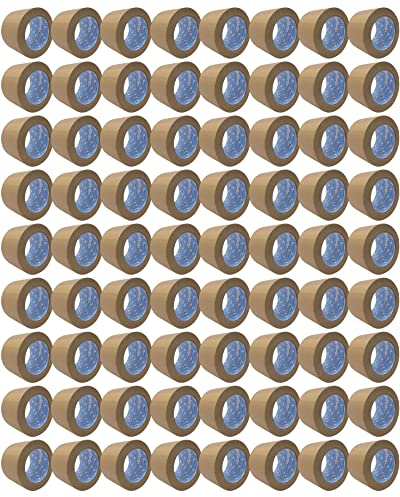 gws tapes Papier-Packband 72 Rollen/Naturkautschuk-Klebstoff/nachhaltig/recyclinggerecht/Klebeband für Pakete, Umzug - 50 m x 75 mm je Rolle