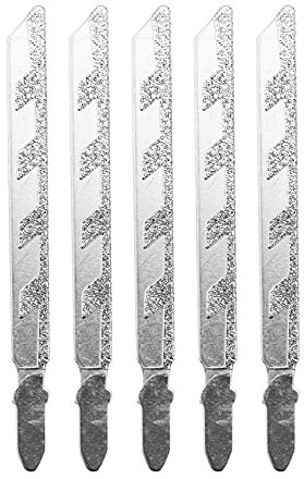 Lot de 5 lames de scie sauteuse avec revêtement diamant - 101 mm - 101 mm