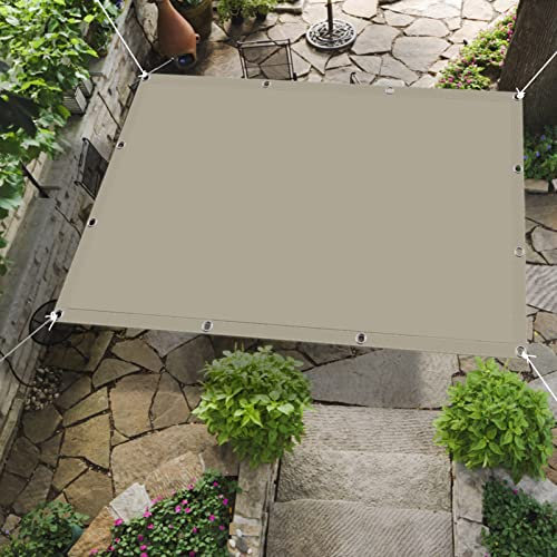 Balkon Sonnensegel 3 x 4 m Sichtschutz Windschutz Sonnenschutz Senkrecht Reißfestem Polyester UV-Schutz 98%, für Balkon Terrasse Garten Outdoor, Khaki