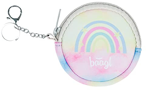 Baagl Münzbörse Kinder - Geldbörse für Mädchen - Geldbeutel, Mini Portemonnaie, Kleingeld Münzbeutel (Rainbow Unicorn)