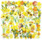 100-Stücke Gelber Blumen-Aufkleber, Vintage Blumen und Pflanzen Transparente Dekorative Aufkleber, Junk Magazin Scrapbook Aufkleber, DIY Handwerk, Fotoalben, Planer, Kalender und Notizbücher