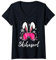 Skihaserl Apres Ski Skihase Skifahren Party Skihäschen T-Shirt mit V-Ausschnitt