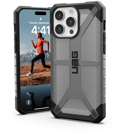 URBAN ARMOR GEAR UAG Case Compatible with iPhone 15 Pro Max Case 6.7 Plasma Ash Rugged Transparent Clear Military Grade Drop Tested Protective Cover