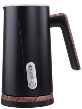 Montalatte elettrico 4 in 1 per schiuma di latte calda e fredda, latte caldo, spegnimento automatico contenitore del latte (nero)