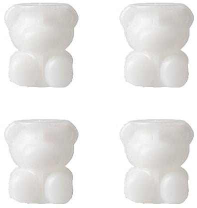 4 Pcs Little Bear Silicone Mold Cube Shape Chocolate Mould 3D Teddy Bear Mold for MakingIce Cubessu chasCoffee MilkTea Candy Fudge