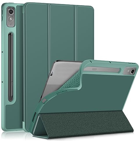 DINGGUAGUA Case for Lenovo Tab P12 12.7 inch 2023 Tablet TB-370FU,Slim Smart with Multi-Angle Stand for Lenovo Xiaoxin Pad Pro 12.7 Inch TB-371FC Cover,Dark green