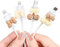 Cute Cable Protector for iPhone/iPad/Type-C Cable, 4pcs Set Charging Cord Protector Lovely 3D Cherry Bow Tie Design Anti-Break Cord Cover, Cable Sleeve,Cable Case, Cable Chomper-White Brown