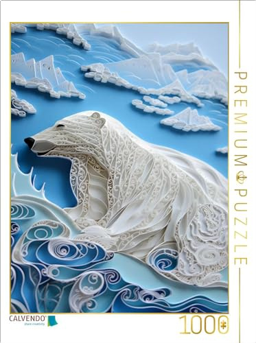 CALVENDO Puzzle Glücklicher Eisbär | 1000 Teile Lege-Größe 64 x 48 cm Foto-Puzzle für glückliche Stunden