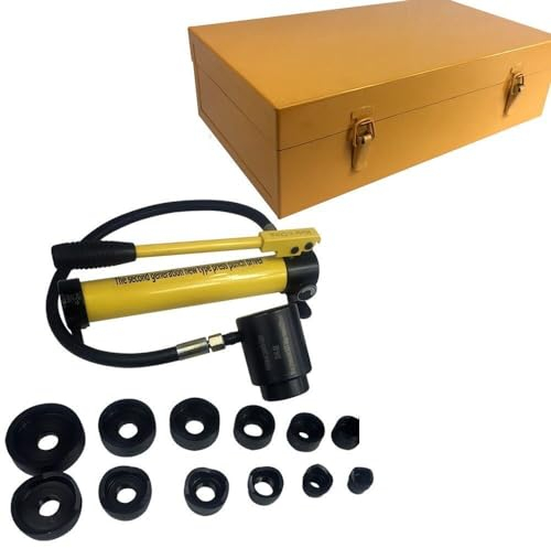 8t Hydraulischer Blechlocher, 22-60mm Locheisen Hydrauliczne Werkzeuge, Hydraulische Locher Werkzeug mit 6 Schneideisen Werkzeugkasten