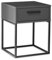 SUNA Nachttisch in Graphit - Moderner Nachtschrank mit Schublade und schwarzem Metallgestell - 40 x 52 x 38,5 cm (B/H/T)