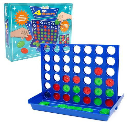 abeec 4 To Score Travel‑Size Connect‑Four Game – Foldable 5+ Mini Family & Plane Activity Toy for Kids & Adults