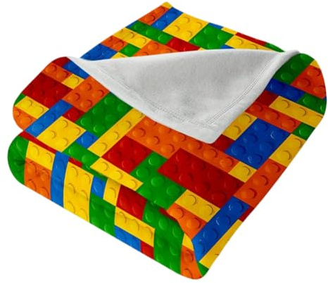 Weiche Und Warme Bausteine Gedruckte Decke Flanelldecke-150 cm*100 cm