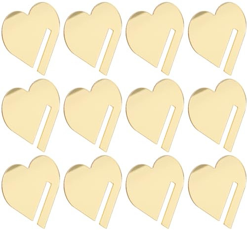DEARMAMY 30 Stück Herz-Getränkeanhänger Aus Acryl Weinanhänger In Herzform Trinkgläser-Marker Weinglas-Anhänger Stielmarker Für Bar Hochzeit Weinparty Getränke Goldfarben