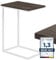 LAMO Manufaktur Beistelltisch | Laptoptisch | Sofatisch | mobiler Kaffeetisch | Nachttisch | 50x35x67 cm | Gestell Weiß | 100% Echtholz Massiv Platte Farbe: Schwarz
