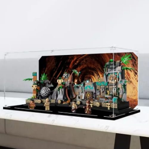 Transparente Acrylvitrine für Lego 77015 Ancient Temple of Golden Image Displaybox Baustein Sammlerstücke Transparent Staubdicht Vitrine Aufbewahrungsbox Display Box Ständer für (nur Hülle) (3 mm)