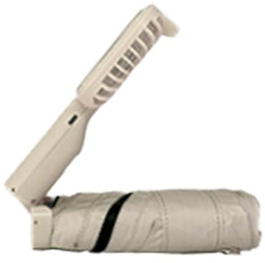 Opilroyn Parapluie anti-UV - Poignée avec ventilateur - Protection solaire - Bloque les UV - Rechargeable - Coupe-vent - Antistatique - Pour une protection contre la chaleur - Refroidissement - Sports