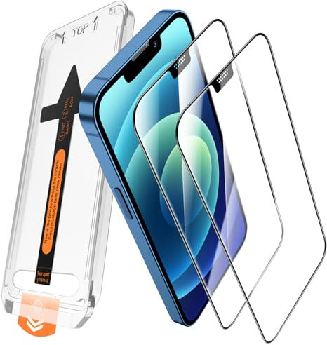 JEHOO 2 Pezzi per iPhone 12/iPhone 12 Pro Vetro Temperato Pellicola Protettiva, Rimozione Automatica Della Polvere, Installazione Rapida, Anti Graffio, Copertura Completa Durezza 9H Vetro