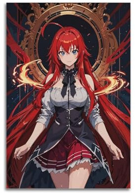 VZRSQZK Poster, Motiv: Anime Rias Gremory, dekoratives Gemälde, Leinwand, Wandposter und Kunstdruck, moderne Familienschlafzimmer-Dekoration, Poster, 20 x 30 cm