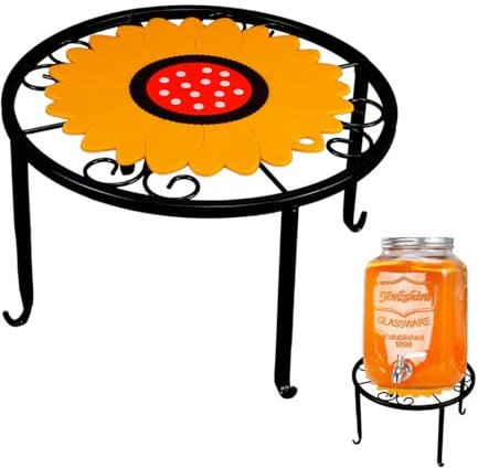 Metal Beverage Drink Dispensers Stand, Spigot Beverage Drinking Crock Cold Water Glass Container Holder, Countertop Rack Base for Kitchens Juice Lemonade Dispenser Mason Jar, Fit Max 8 Inch