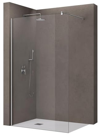 doporro Luxus Duschwand für Dusche Duschabtrennung 60x200cm Walk-In Dusche 10mm ESG-Sicherheitsglas Klarglas inkl. Nanobeschichtung Bremen02K