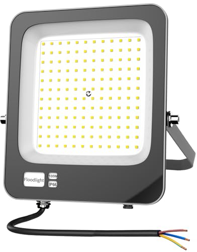 Focos LED Exterior 100W,Fosingut IP66 Impermeable Foco Proyector LED Exterior,6500K Blanco Frío Super brillante Focos Interior,Luz de Seguridad Floodlight para Jardín,Garaje,Patio,Trasero,Terraza