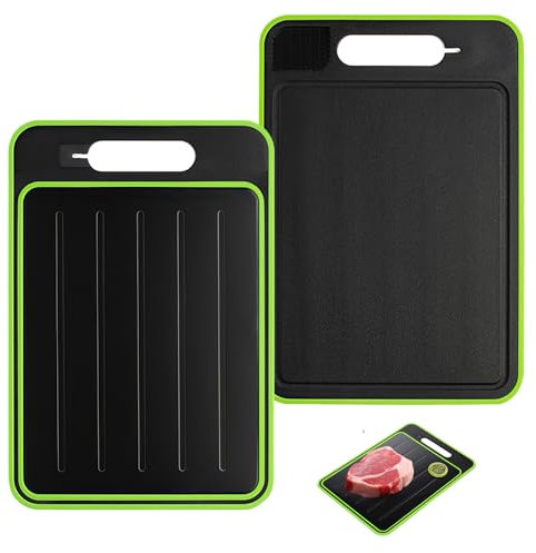 4-in-1-Auftaubrett, Auftauplatte, Miracle Melt-Auftaubrett, Auftauschalen, Auftau-Schneidebrett, Auftauschale doppelseitig als Schneidebrett mit Reibe, schnelles Auftauen von Tiefkühlkost und Fleisch