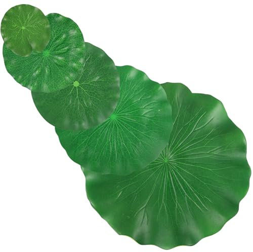 CAXUSD Decorazioni Per Laghetto Con Foglie Finte 5 Pezzi Foglie Finte Per Decorazioni Da Giardino Acquario Fontana